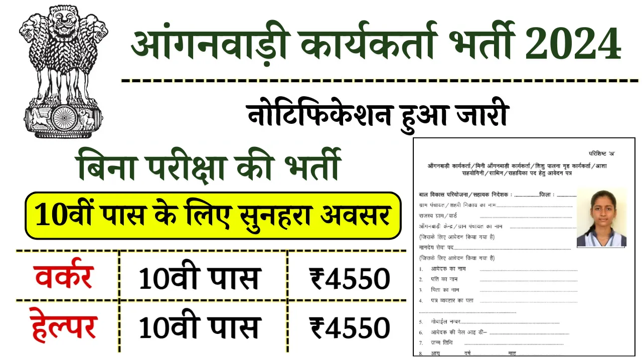 Anganwadi Worker Vacancy 2024